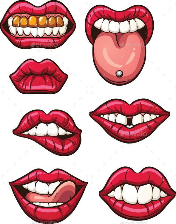 Cartoon Lips by memoangeles | GraphicRiver